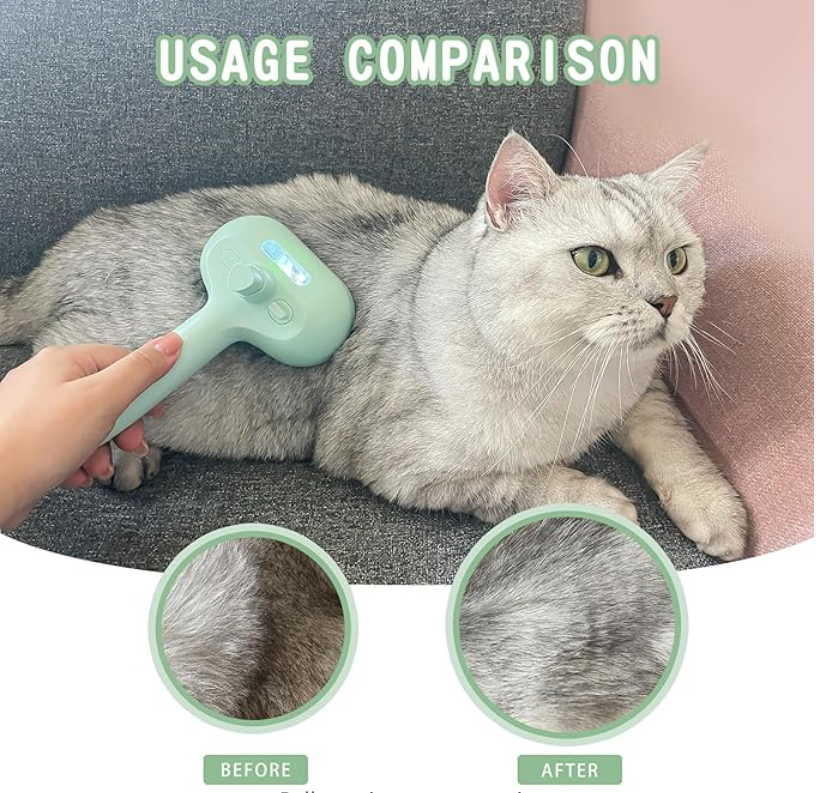 Spray Pet Brush For Shedding - Green