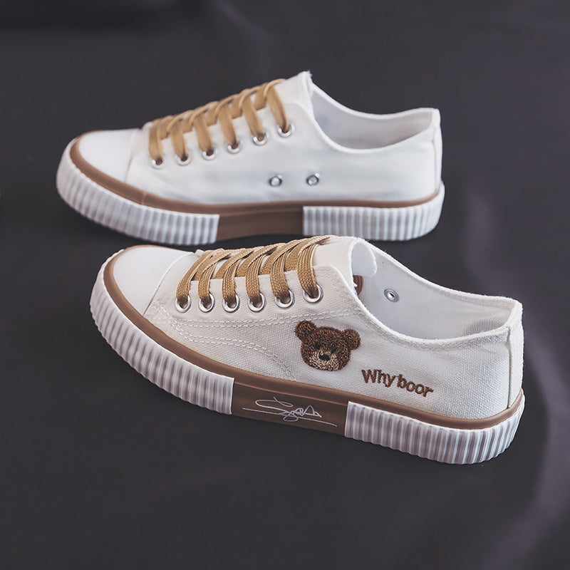 Women's Bear Canvas Sneakers