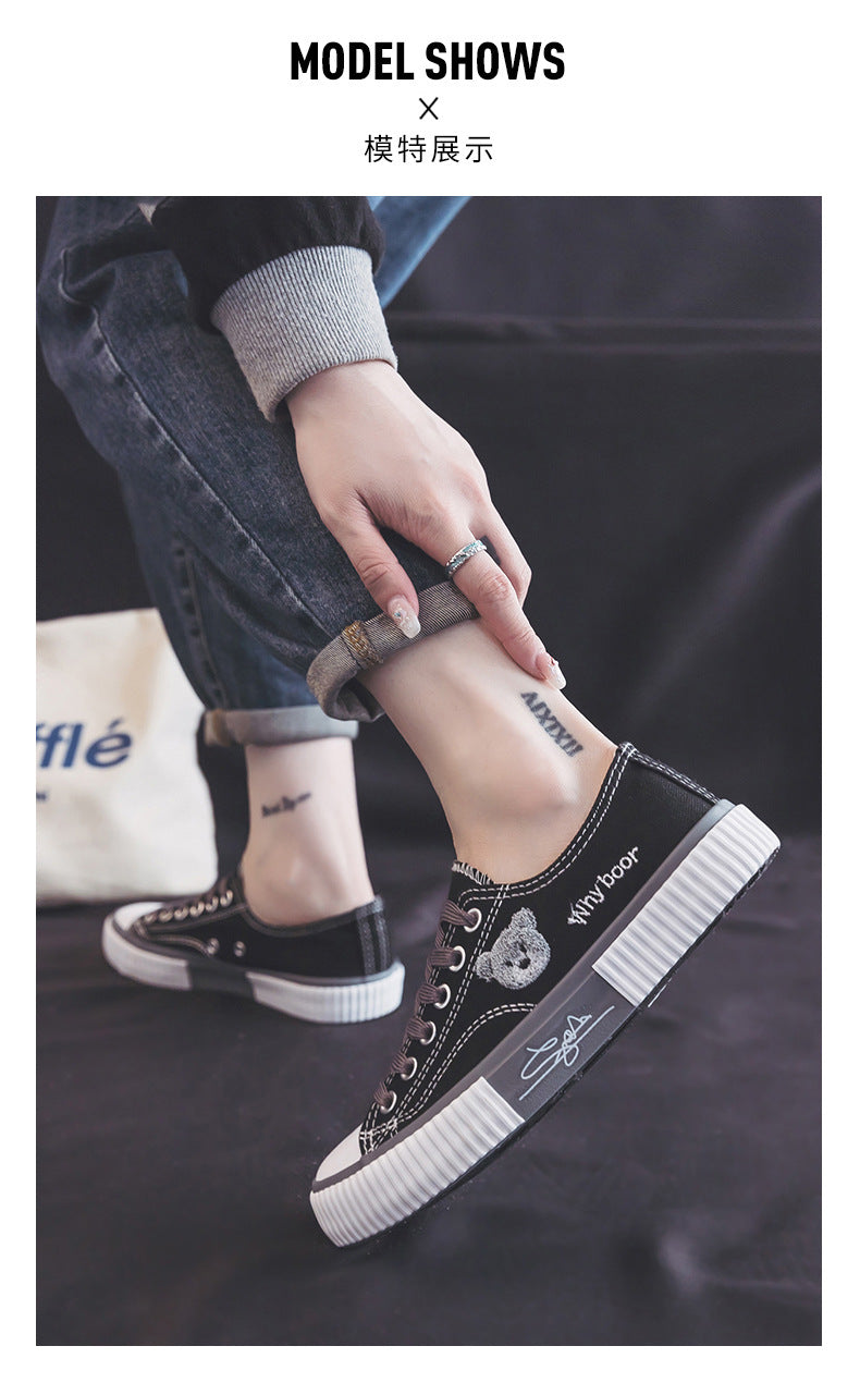 Women's Bear Canvas Sneakers