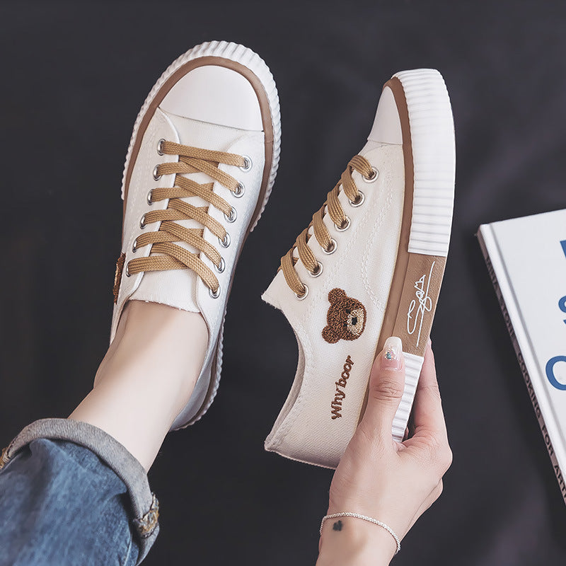 Women's Bear Canvas Sneakers