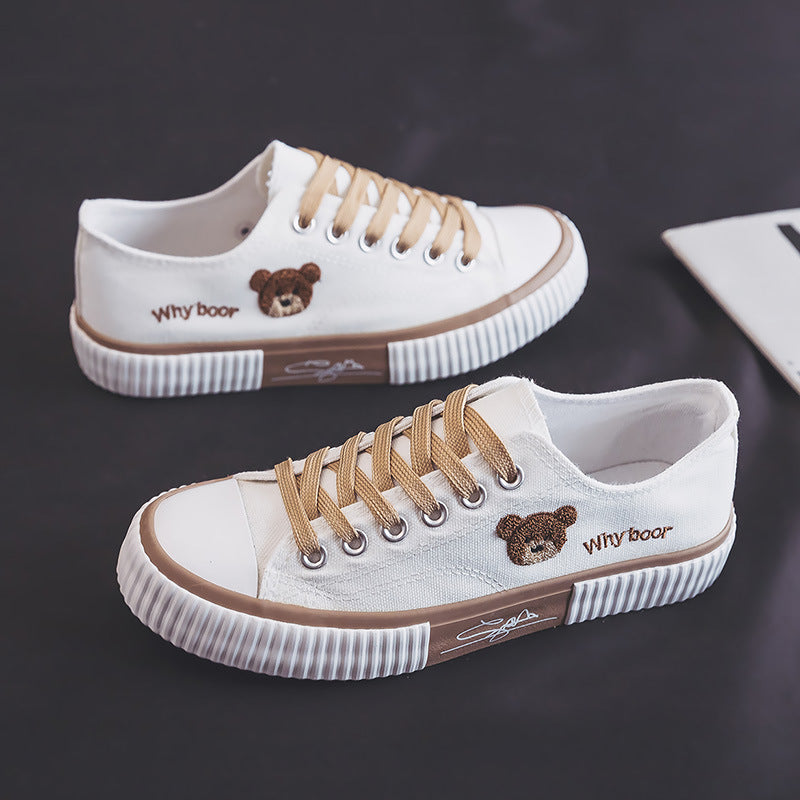 Women's Bear Canvas Sneakers