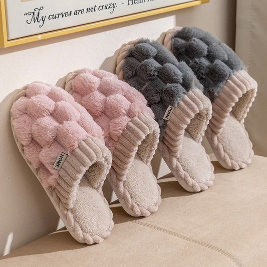 Fleece-Lined Cotton Home Slippers