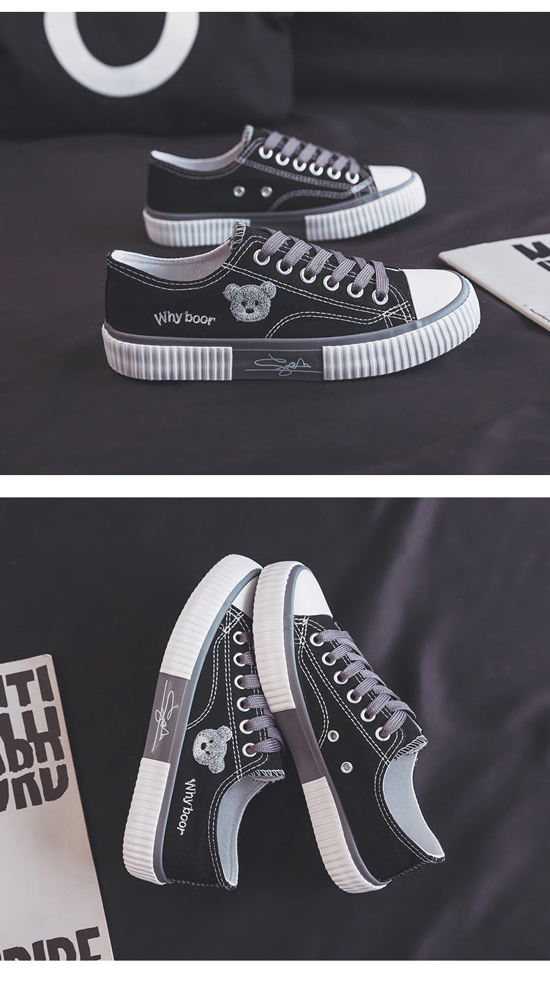 Women's Bear Canvas Sneakers